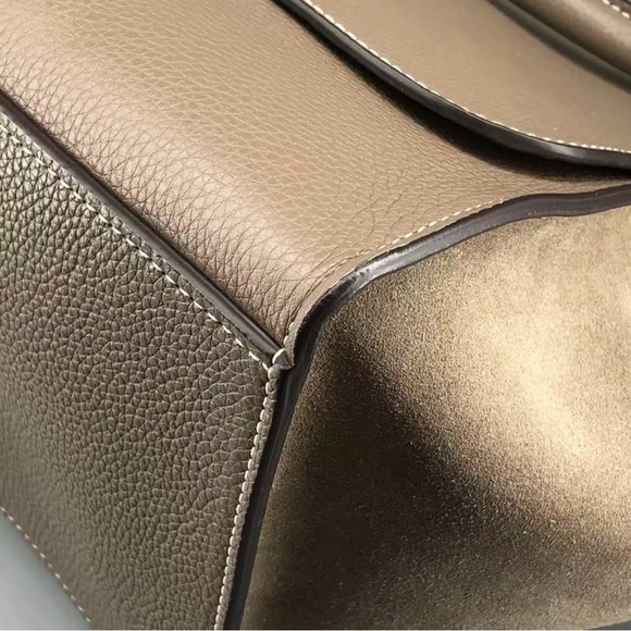 AUTHENTIC Celine Medium Shoulder Crossbody Trapeze Bag Souris Calfskin Leather - Picture 9 of 16